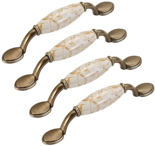4 Packungen massive Marmor-Keramikgriffe, Schrankgriffe, Schrankgriffe, Kommoden, Schubladen, Türgriffe für Kommoden, Küchenschränke, Schubladen