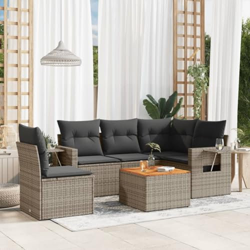 Festnight Balkon Lounge Rattan mit Stauraum Gartenlounge Klein Sofa Balkon Ecklounge Rattansofa Sitzecke Balkon Klein Gartensofa Ecksofa Garten Lounge Sofa Outdoor Balkonmöbel Couch Gartenmöbel