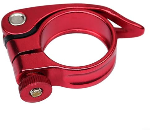 Widerstandsfähige Schnellspann-Sattelklemme für 27, 2 mm, 28, 6 mm Sattelstütze, Aluminiummaterial (rot)