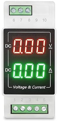 NURII Voltmetro DIN Rail Tipo DC con Display Digitale 100V, amperometro 20A, misuratore Digitale Integrato 50A 1000V(DC0-300V 100A)