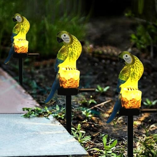 Vivace pappagallo ornamentale da prato con illuminazione a LED ad energia solare, perfetta aggiunta al tuo giardino