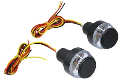 frecce moto Per Manubrio Da 22 Mm Indicatore Direzione Laterale Bianco Giallo/rosso/blu Impugnatura Indicatore Direzione Del Manubrio Della Motocicletta mini moto(White to Red)