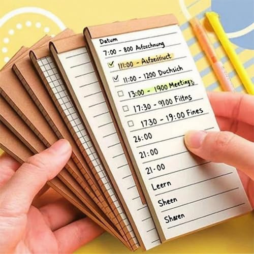 200 Seiten (4 Kapital) Notizblock Haftnotizen Sticky Notes Kraftpapier Schreibblöcke Notizblöcke Tragbarer Tagesplaner Zeitplan Aufgabenblock Schulbedarf Büroartikel Studium Must Haves