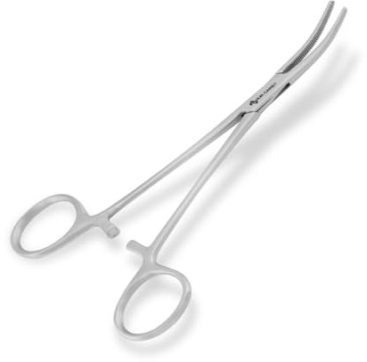 HUR CARE Stainless Steel Self-Locking Fishing Forceps Locking Pliers Piercing Pliers, Suturing Piercing Clamp with Powerful Serrated Jaw Multipurpose Tweezers Pincers for DIY Crafting Pet Grooming (1)