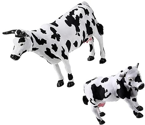 Ornement de Vache en Plastique 2 Pièces, Sculpture Décorative Détaillée