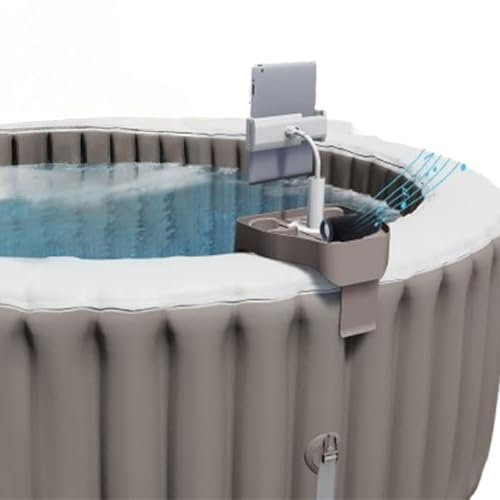Tavolino regolabile per vasca idromassaggio, portabicchieri da piscina con clip, vassoio antiscivolo per bevande spa, vassoi per bevande per vasca idromassaggio, accessori indispensabili per adulti