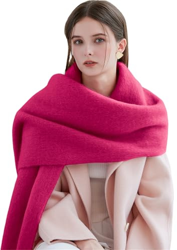 YloveM schal weich damen winter,long dicker weich schal,tartan weihnachtsschal XXL Magenta