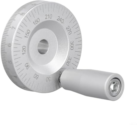 YJDOORPLAY Aluminum Alloy Lathe Hand Wheel for Machinery Equipment, Metal Scale Hand Wheel for CNC Machine Sliding Table Handwheel, 50mm Diameter for 6mm/8mm/10mm/12mm Bore(8mm)