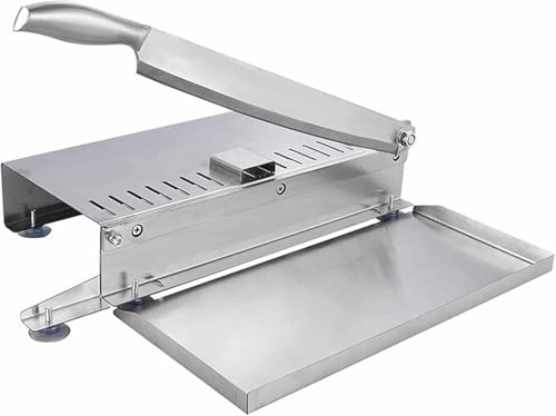 Cortador manual de costillas para carne y verduras, cortador de alimentos de acero inoxidable para uso doméstico y comercial, cortador eficiente de huesos y carne congelada