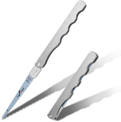 Titanium Folding Hand Saw, 13 Inch Camping Saw Heavy Duty High Carbon Steel Blade for Wood Cutting, Tree Trimming and Gardening