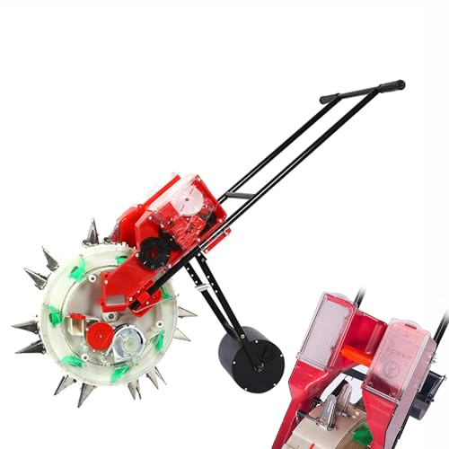 Hand Push Corn Seeder Planter - 6 Mouth Seed Sower & Fertilizer Applicator, Adjustable Planting Depth 3.5-7.8 cm, Perfect for Garden Lawns and Vegetable Beds.