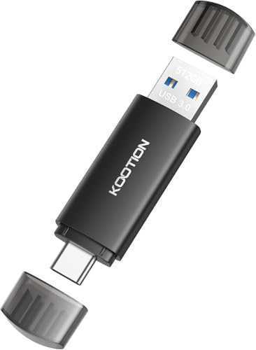 Memoria USB C 512 GB, KOOTION Pendrive C USB 3.0 OTG 2 en 1, Pendrive Tipo C Memoria 512Gigas para Android/Window/PC/MacBook, Teléfono Huawei/Xiaomi/Samsung, Almacenamiento de Datos Externo