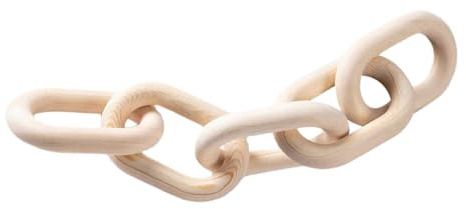 Holz Wandornament mit Fünf Gliedern, Rustikal, Handgefertigt | Natürliche Holzoberfläche, Glatte Kanten, Khakifarbener Look, für Ferienzimmer und Barbereiche
