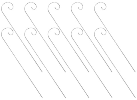 AKOOSY 10 Stück Metall Gartenhaken Hirtenstab 2,0x200mm Witterungsbeständig Pflanzenstecker für Außendekor Pflanzenschilder Halter und Aufhänger