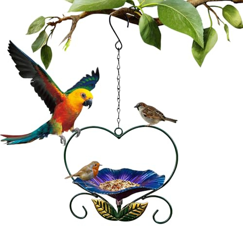 Bandeja Pájaros,Decoración de Hierro con Forma de Flor Resistente a la Intemperie | Pájaros Decorativo | para Observar Comida Agua en Patio