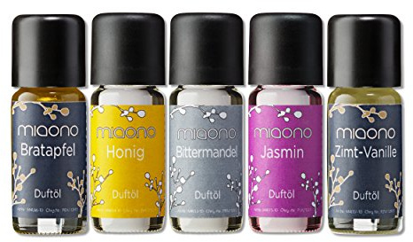 Duftöl Set Kalte Jahreszeit - Bratapfel, Bittermandel, Zimt-Vanille, Honig, Jasmin - warme Atmosphäre an kühlen Tagen (5x10ml)