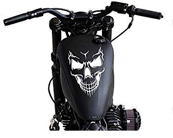 SUPERSTICKI Totenkopf Skull Tribal ca 30cm Motorrad Aufkleber Bike Auto Racing Tuning aus Hochleistungsfolie Aufkleber Autoaufkleber Tuningaufkleber Hochleistungsfolie für alle glatten Fläc