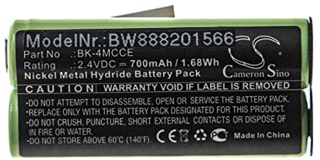vhbw Akku Ersatz für Waterpik BK-4MCCE für elektrische Zahnbürste (700 mAh, 2,4 V, NiMH)
