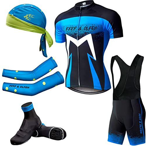 Ropa Ciclismo-Verano para Hombre Conjunto Jersey, Pantalones Cortos Culote Mangas Cortas de Ciclismo Conjunto de Ropa Maillot Transpirable para Deportes al Aire Libre Ciclo Bicicleta (M,Azul)