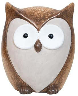 Heitmann Deco Figurine de Hibou en céramique - Décoration d'automne en Marron/Beige - Environ 21,5 cm - Hibou décoratif pour Rebord de fenêtre, étagère et Table