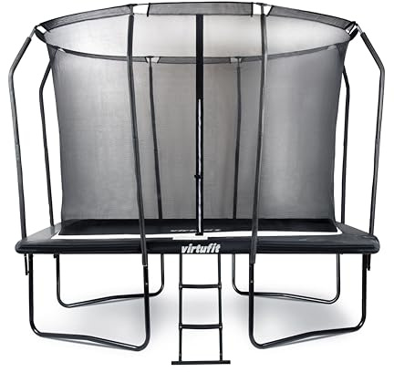 VirtuFit Trampolin Outdoor, Gartentrampolin - Trampolin mit Sicherheitszaun und Gepolsterte Stangen für Kinder Indoor Outdoor Fitness