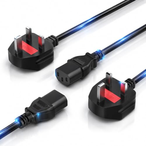 3 Prong AC Power Cord Cable 6ft, IEC C13 to NEMA 5-15P, 18AWG 10A 125V Replacement Power Cord for Computer Monitor, TV, Printer, PS Xbox, Durable Heavy Duty Universal AC Power Cable for Home Office