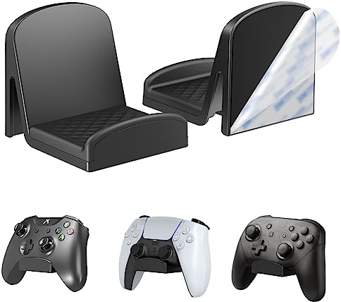 Cozycase Universale Controller Wandhalterung - 2 Stück Selbstklebende Wand Halter für PS4/PS5/Xbox/Switch und Kopfhörer - Wall Mount Ständer (Schwarz)