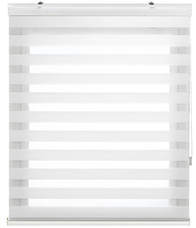 Decorblind | Rollo für Nacht und Tag mit Galerie, Wand- oder Deckenmontage, Maße: Breite 100 x Länge 180 cm, Maße Stoff: 97 x 175 cm, cremefarben, Fensterrollo