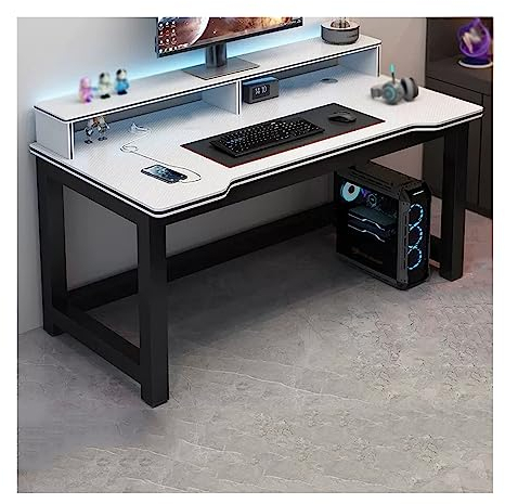 Laptop-Tisch Computertisch PC-Desktop-Tisch, doppelter Desktop-Schreibtisch for Studenten, Zuhause, Schlafzimmer, Arbeitstisch, Bürotisch, einfacher Gaming-Tisch, PC-Tisch Arbeitstisch für das Heimbür