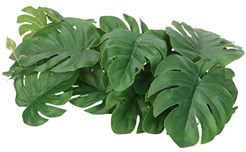 JTLB Feuilles de palmier artificielles et sûres en plastique avec ventouse pour terrarium de reptiles