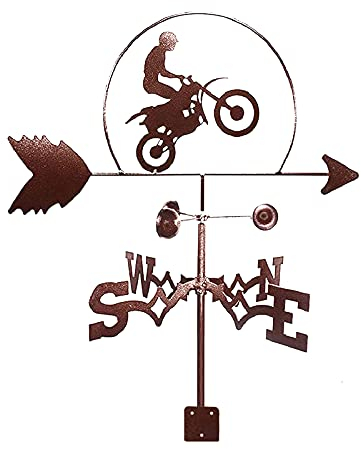 Wetterfahne für Mountainbike-Silhouette, kreative Motorrad-Skulpturen für Outdoor-Dekoration, rostfreie Beschichtung, langlebiger Wetterhahn