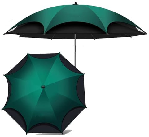 ZYXQQJ 7.2ft Fishing Umbrella Portable Beach Umbrella Outdoor Shade Umbrella 360 Degree Adjustable Windproof Sunshade Shelter Canopy (Color : Green, Size : 2.4m/7.8ft)