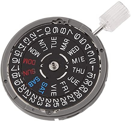 iFutniew NH36 NH36A automatisk rörelse självuppdragande mekanisk snabb datum/daginställning 3,8 O'Clock Crown 24 juveler, SILVER