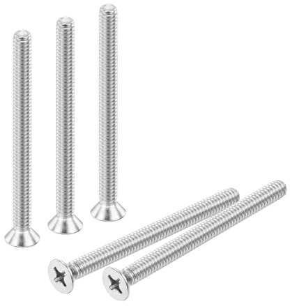 uxcell 15 pcs 1/4 inches-20x3-1/2 inches Machine Screw Phillips Pan Cross Head Screw Fasteners Bolts 304 Stainless Steel Silver for Wall Socket,House Repairs
