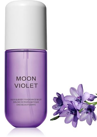 Spray corporel à la vanille - Taille de voyage - Longue durée - Pour cheveux et corps - Parfum de vanille - Spray rafraîchissant pour le corps pour femme - Parfum vanille pour les déplacements (violet