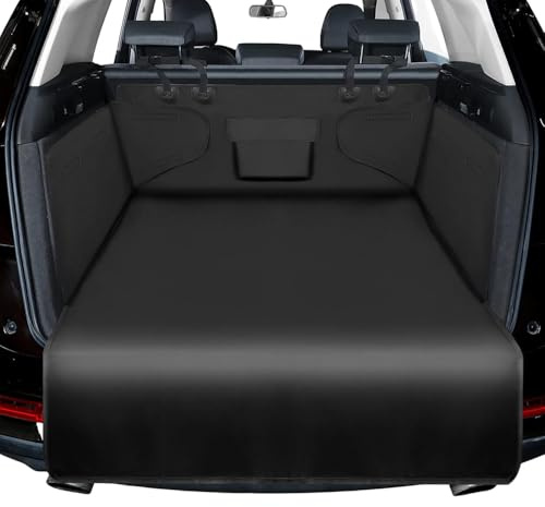 Kofferraumschutz Hund mit Seiten und Ladekantenschutz für VW T7 Multivan 2021-,Hundedecke Auto Kofferraum Wasserdicht & Kratzfest Kofferraum Schutzmatte Hunde,175 * 105-Black