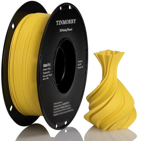 Matte PLA Filament 1.75mm, TINMORRY PLA 3D Druck Filament, Kompatibel mit Bambu Lab FDM 3D Drucker, 1 KG 1 Spule, Gelb
