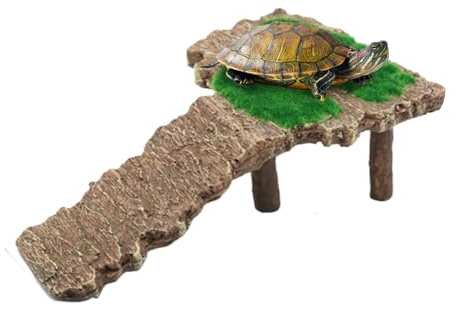 Générique Terrasse pour Tortues | Plateforme Reptile pour Aquaterrarium - Échelle Antidérapante avec Support pour Amphibiens et Reptiles, Accessoire pour Tortues Terrestres et Aquatiques