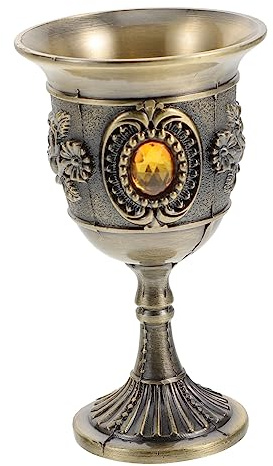 ULTECHNOVO Copa de Vino Retro de Aleación de Zinc y Cobre, Estilo Europeo, Dorada, para Casa y Restaurantes, Decoración y Uso Fácil