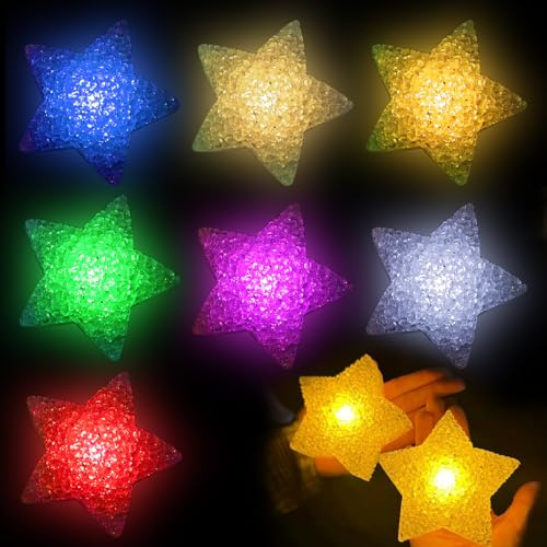 ASOFTY 7 Stück LED Stern, Party Leuchtende Stern, Süßes Leuchte Star Deko, Handgehaltene Leuchtende fünfzackige für Party, Ostern, Konzert, Raves, Geburtstag