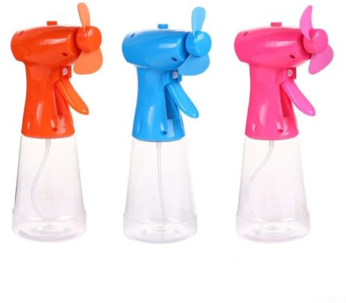 Ventilador de niebla de refrigeración por pulverización de agua de mano, ventilador de niebla de agua portátil recargable con botella de agua para alivio del calor de verano, mini dispositivo de