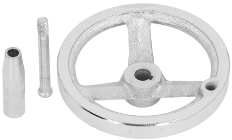 plplaaoo 3 Spoke Hand Wheel with Revolving Handle Cast Iron Round Handwheel for Lathe Milling Grinding Machine 12x125MM