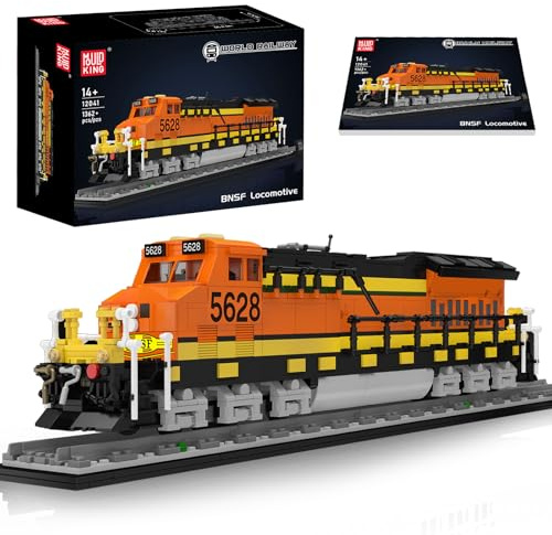 Mould King 12041 Technik Eisenbahnzug Bausteine Spielzeug, 1362 Stück Lokomotive Zug Klemmbausteine Bausatz Spielzeug Geschenk