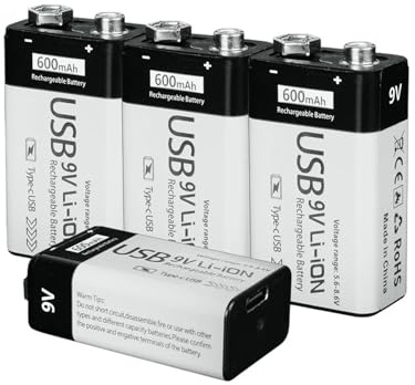 Batería De Litio Recargable USB-C De 9 V, Compatible Con XTAR, 600 MAh, Alta Capacidad, Carga Rápida Y Larga Vida Útil.
