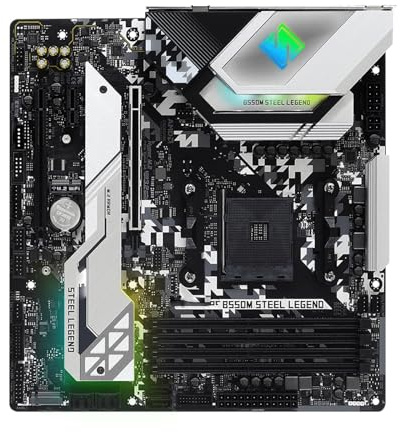 WLTDYZZLDN Scheda Madre Fit for ASRock B550M Steel Legend B550 Socket AM4 for Ryzen 5600X 5800X3D PCIe 4.0 2.5G Dual M. NVMe SSD Motherboard