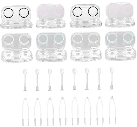 IWOWHERO Boîte Lentilles Contact Étanche Portable Transparentes Étui Voyage Rangement Sécurisé pour Lentilles Kit Soin des Yeux Compact pour Homme et Femme
