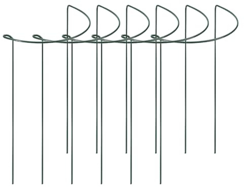 6 pali di supporto per piante, 40 x 25 cm, in metallo, per giardino, gabbia, bordo di supporto per fiori, vite, pomodori, Monstera