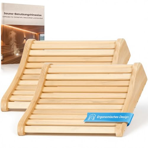 Obqer Sauna KopfstüTze Holz, Ergonomisch Sauna KopfstüTze, 100% NatüRliches Balsam-Tannenholz Sauna ZubehöR, Niedrige WäRmeleitfäHigkeit, Nicht Leicht Zu Brechen, Entspannung Von Schulter Und Nacken