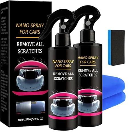 2 st Peachloft bilspray,Nano repreparationsspray för bil,Repreparation och nanokeramisk bilbeläggning,Snabb reparation av repor, långvarigt skydd