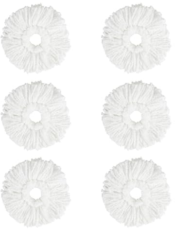 GIANTEX Lot de 6 tampons de rechange réutilisables pour serpillère ronde, housse en microfibre de serpillière, haute capacité d'absorption, φ 35 cm (rechange circulaire)